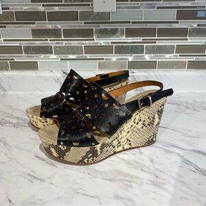 Napoleoni wedge heels python print made in‎ Italy leather upper & sole size 39